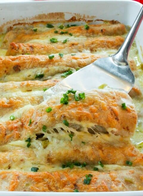 healthy white chicken enchiladas