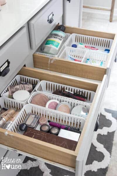 Dollar Store Bathroom Drawer Organization