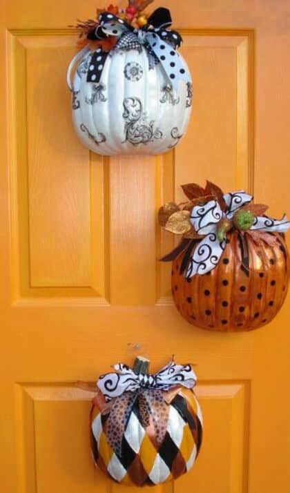 Dollar Store Decorations - Pumpkin Door Decor
