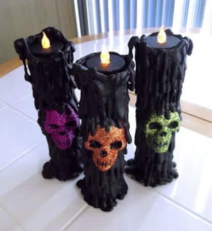 Dollar Store Decorations - Skull Candles