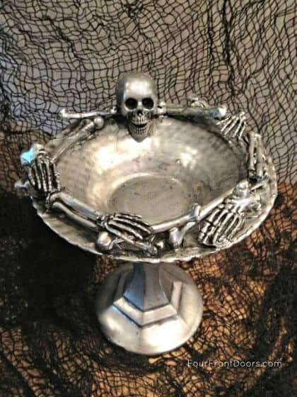 Dollar store Halloween Decoration - Skeleton Dish
