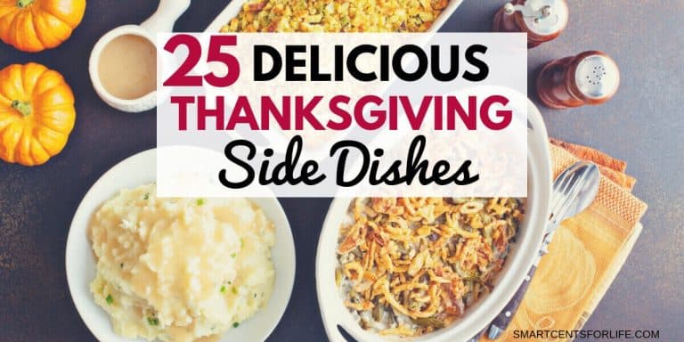 These easy and delicious Thanksgiving side dishes recipes will conquer your Thanksgiving dinner this year! Check out these 25 Thanksgiving side dishes recipe ideas! Including green beans casserole, mashed potatoes, stuffing recipes, veggies, traditional Thanksgiving recipes, make ahead recipes, and new recipes to try this year for a great Holiday meal!