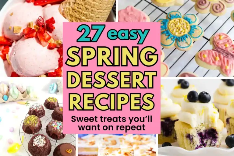7 easy spring dessert recipes with fresh fruit desserts, cupcakes, cookies, and no-bake treats, perfect for spring gatherings and simple sweet recipes